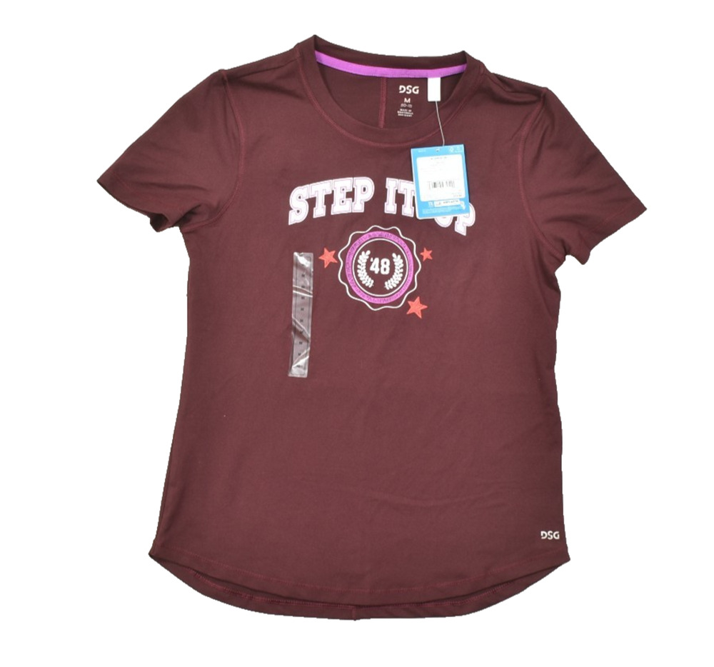NEW DSG Women's Movement Tee Burgundy Athletic Step It Up Short Sleeve Top Sz M